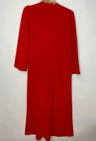 Vanity Fair Velour Red 1/2 Zip Robe Sz Medium