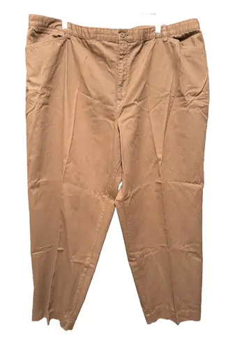 C.J. Banks Khaki Pants Relaxed Fit Pleated Front Casual Trousers Slacks 24W Tan Size undefined
