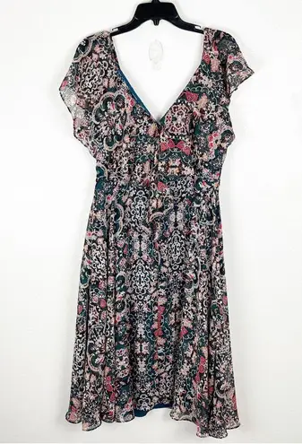 LULUS Charmed I’m Sure Green Floral Print Front Back V