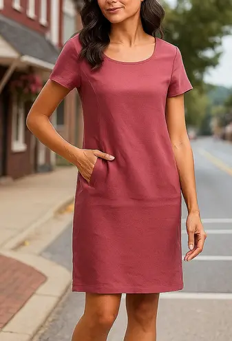 MASAI Copenhagen Nabla Dress Sheath 100% Linen Short Sleeve Kangaroo Sz XL Pink