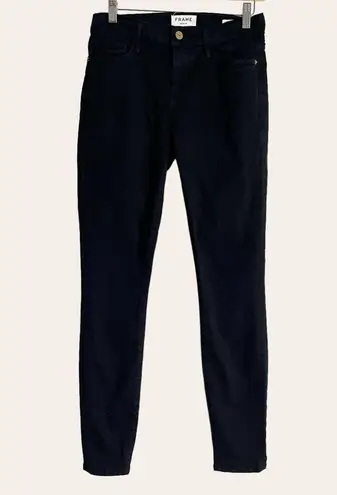 Frame Le Skinny de Jeanne Film Noir Black Mid Rise Jeans Size 26