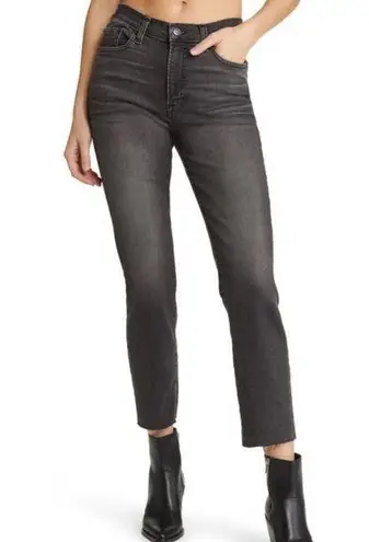 EDWIN Bree High Waist Raw Hem Crop Straight Leg Jeans In Ashland size 25