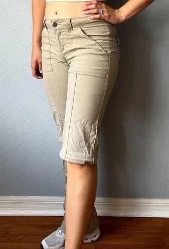 prAna  Halle Zipper Convertible Pants Khaki Tan Hiking Outdoor Pants Size 2