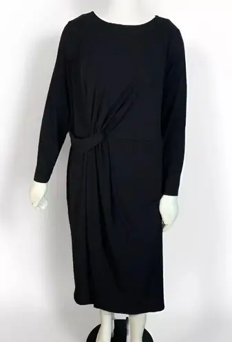 Eloquii black midi dress side ruched size 22 NWT