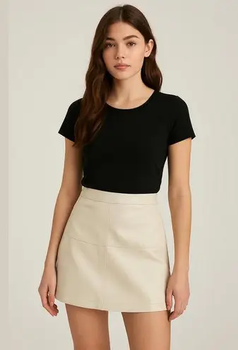 None Faux Leather Mini Skirt M