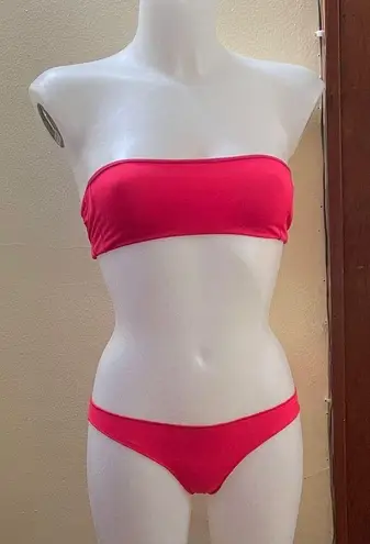 Stone Fox Swim Stone Fox hudson fire coral Bandeau Bikini set Small