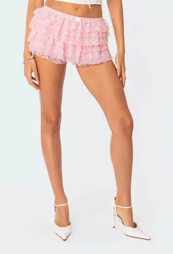 Edikted Unicorn Layered Ruffle Shorts