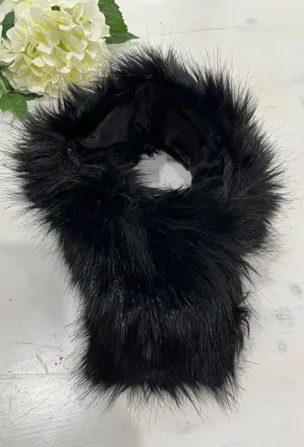 Black Faux Fur Scarf Collar Neck Warmer Wrap Stole Fashion Accessory