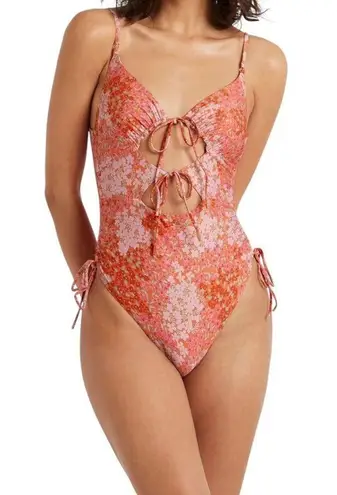 Bond Eye Australia Garden Floral Tied Together One Piece Swimsuit Pink Size L