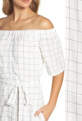 Charles Henry Off the Shoulder Shirtdress