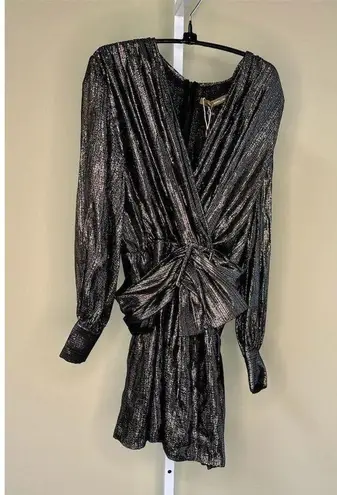 Simona Corsellini NWT Gold Striped Silk Knee Length Dress Size EU 44/US 8