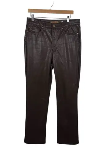 Judy Blue NWOT Women’s Faux Leather High Rise Straight Jeans Espresso Size 30