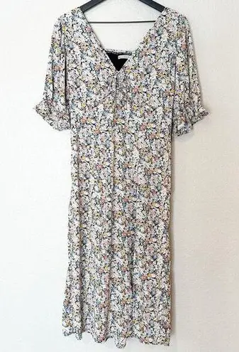 Abercrombie & Fitch  Womens Midi Dress Ditsy Floral Short Puff Sleeve Size M