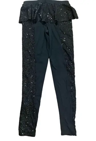 Weissman adult women’s dance performance theater sequin pants size med Black