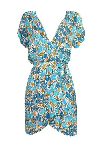 Poupette St. Barth Becky Mini Dress, Blue Kaktus, Small