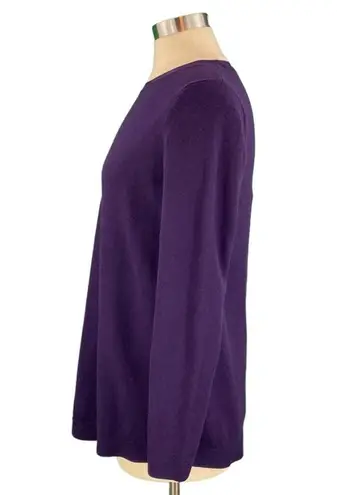 J.Jill  Eggplant Purple Casual Light Weight Crew Neck Knit Sweater