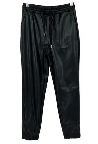 Badgley Mischka Studio Faux Leather Joggers With Side Pockets Size Small