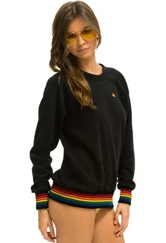 Aviator Nation Rainbow Rib Crew Sweatshirt