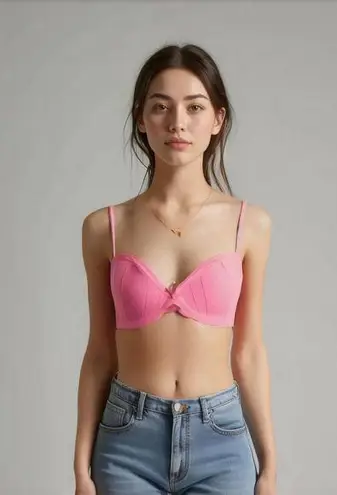 Honeydew Hot Pink Barbiecore Bralette Under Wire Bra Top Size 36C