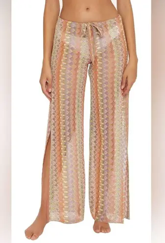 Becca Virtue Crochet Striped Pants Swim cover up, size medium, $88