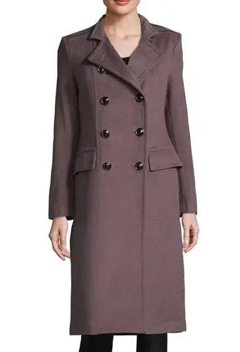 Badgley Mischka Women's Trinity Wool Blend Epaulette Double Breasted Coat Size S