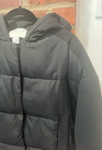 Womens Apricot Oversized Padded Contrast Puffer Coat Black Size 4