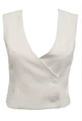 Lucy Paris Surplice Vest Top In White