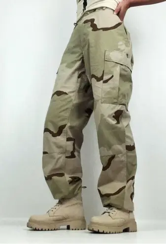 Y2K Women’s Cargo Combat Trousers in Desert Camo Medium Regular Green