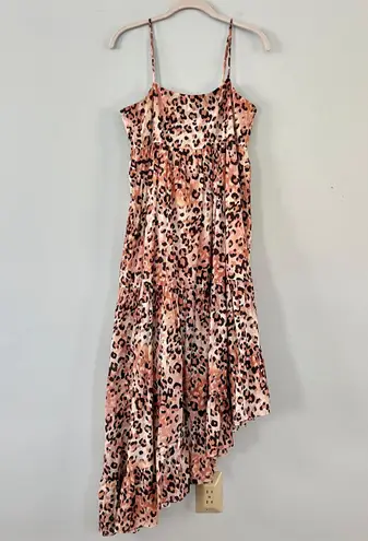 Karina Grimaldi NWT Anaii Cheetah Print Asymmetrical Hem Maxi Dress