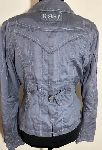 R 868 European Moto utility jacket blazer gray L/XL grunge boho punk like new