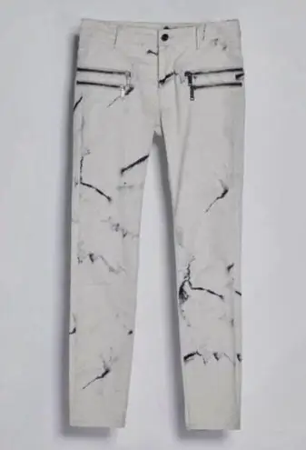 ZARA : MARBLE EFFECT PRINT WAXED‎ PANTS SLIM JEANS