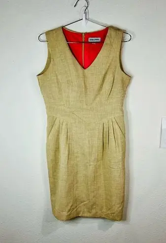 Shelby & Palmer Tan Sleeveless Sheath Dress Professional Work Size 6 Polyester