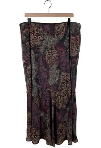 Fashion Bug Vintage Y2K  Paisley Print A-line Maxi Skirt Size 1X Whimsygoth Fairy