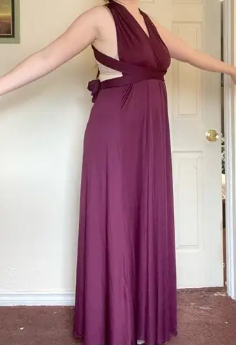 Clothink Convertible Halter Maxi Dress Purple Size XL