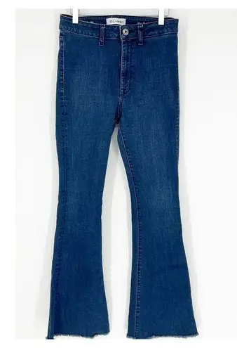 DL1961 x Jessica Alba TrimTone Flare Splintered Flare Jeans 29 Blue