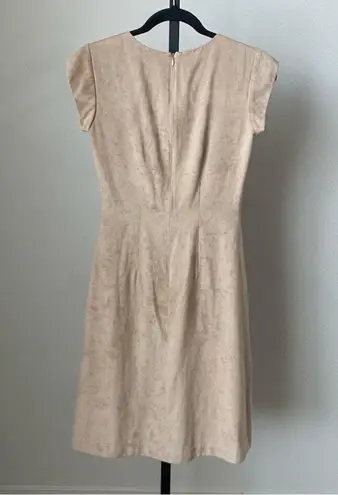 Phare Feminin Tan Front Tie Suede Midi Dress Size 4