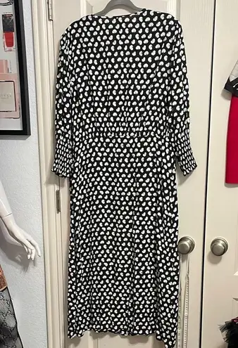 Hugo Boss 💙💖 Responsible Collection Daflori Balloon Sleeve Midi Spotted Dress