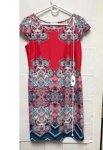 Karin Stevens BEDb) Women Size Small Dress Floral Scoop Red S work