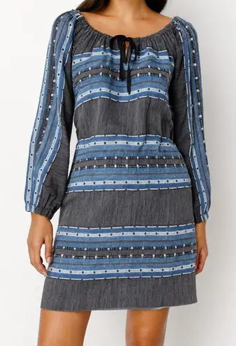 Lemlem Lucy Boho Mini Dress in Ocean