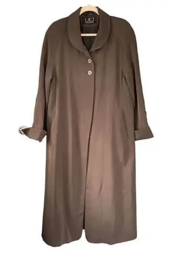 80s 90s Vintage Utex Design Minimalist Brown Longline Coat Size 6 Made in Romani