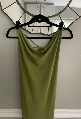 Meshki Armani Ice Jersy Cowl Back Maxi Dress Green Size Large