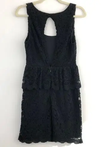 Pins & Needles Open Back Peplum Lace Dress Cut Out Sleeveless Mini Black