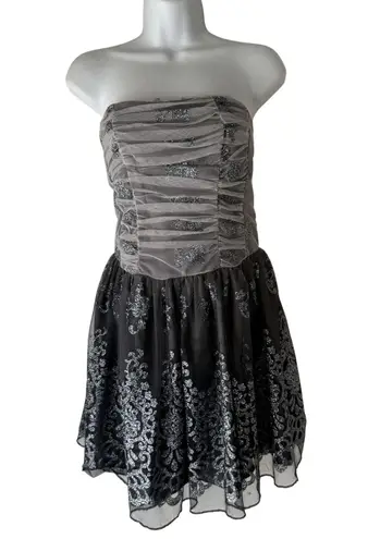 Ruby Rox Dress Y2k 3 Silver Black Straples Glitter Party Fairy Grunge Whimsigoth