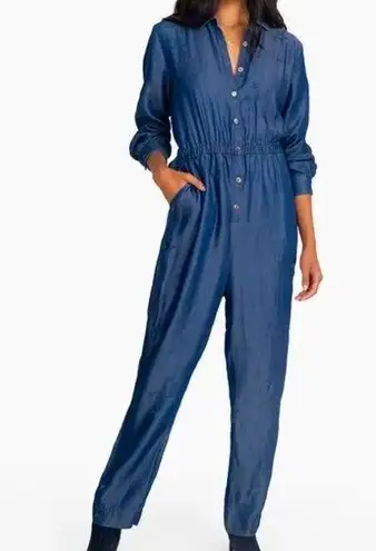 Johnny Was Halley Denim star embroidered jumpsuit
