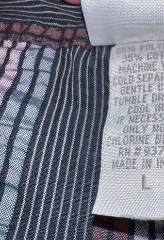 Ouray Womens Lounge Pants Striped Lightweight Drawstring Gray Purple Large