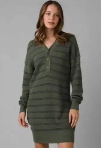 prAna NWT Milani Henley Dress in Kale Stripe - Size Small