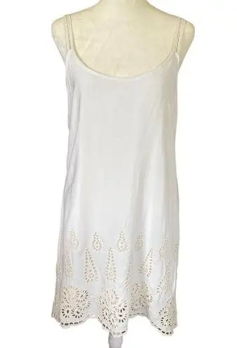August Winds women's medium off white eyelet cutout fully lined summer dress