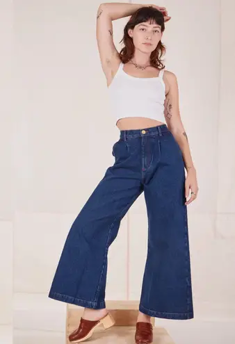 Big Bud Press Wide Leg Denim Trousers Blue