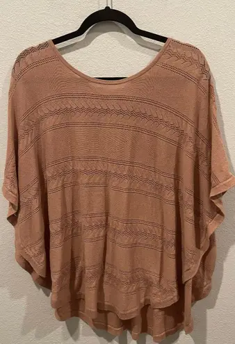Lauren Conrad Brown Open Side Tie Back Boho Poncho