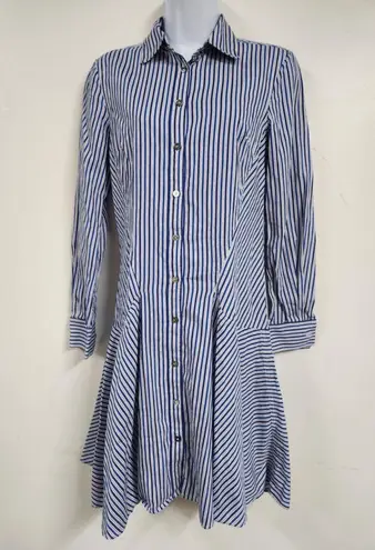 Derek Lam Collective Blue Striped Shirt Dress Size 38